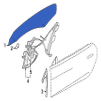 Jaguar OE - Front Left Door Glass