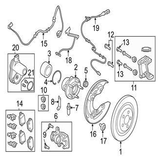 Jaguar OE - Rear Suspension - Brake Components (19" Brakes, W/O Carbon Ceramic), (Base / S / V8 S)