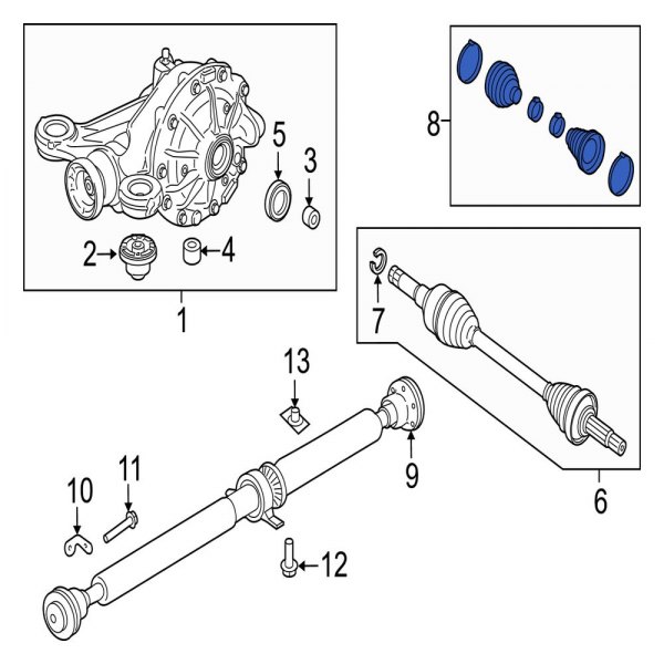 Jaguar OE C2D44390 - Rear CV Joint Boot Kit