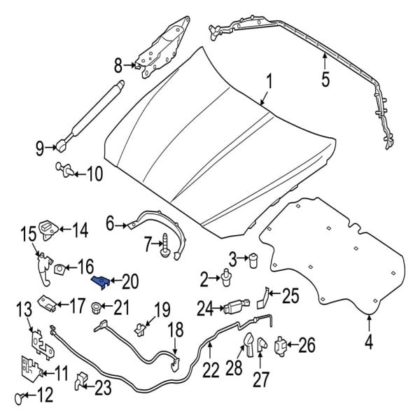 Jaguar OE T4N3060 - Front Hood Release Handle