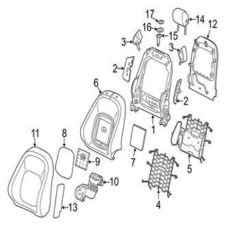 Jaguar OE - Seats & Tracks - Front Seat Components (Seat Back)
