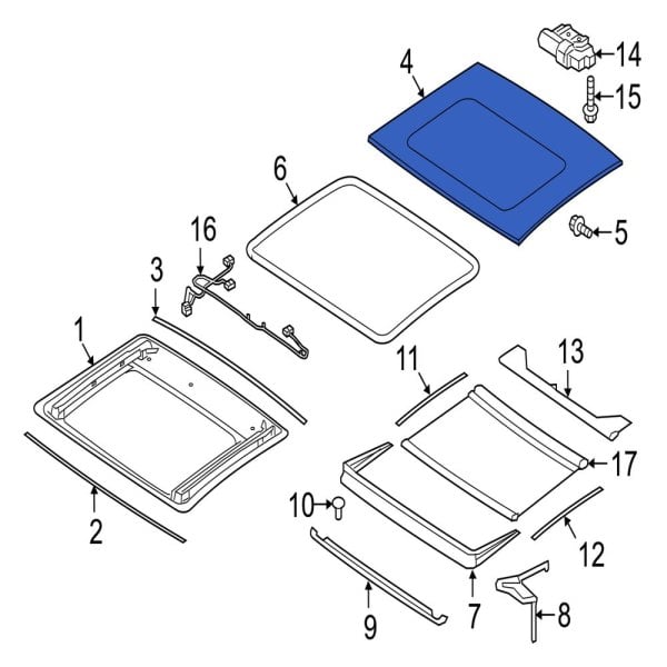 Jaguar OE T4N19318 Sunroof Glass