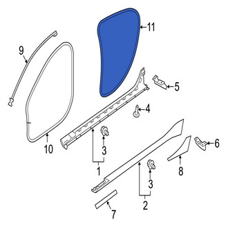 Jaguar OE - Rear Inner Door Seal