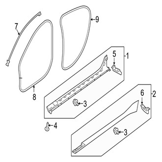Jaguar OE - Pillars, Rocker & Floor - Exterior Trim (With Extended Rocker Molding)