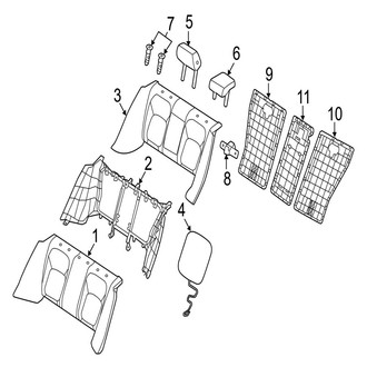Jaguar OE - Seats & Tracks - Rear Seat Components (Seat Back, Fixed)