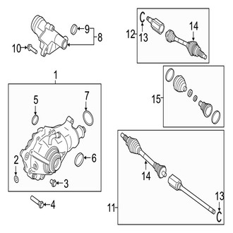 Jaguar OE - Front Suspension - Carrier & Front Axles (AWD)