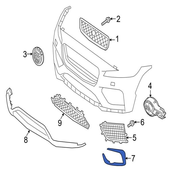 Jaguar OE T4A41880 - Front Right Grille Molding