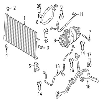 Jaguar OE - Air Conditioner & Heater - Condenser, Compressor & Lines (R-Dynamic S / S 3.0L)