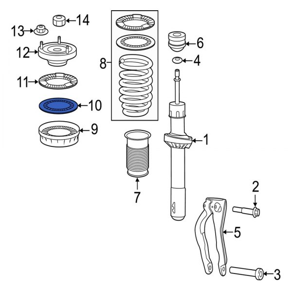 Jaguar OE T4N12626 Front Coil Spring Damper