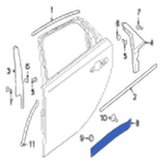 Jaguar OE - Front Left Door Molding