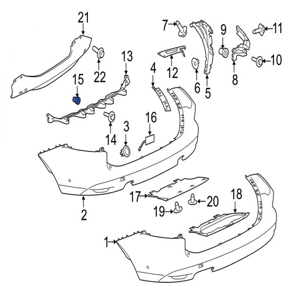 Bumper Cover Support Rail Nut