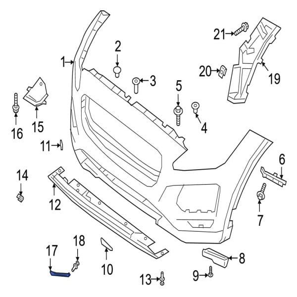 Jaguar OE J9C24833 - Front Left Bumper Cover Spacer Panel