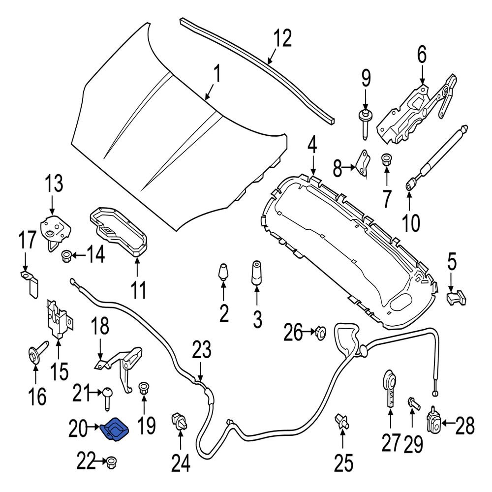 Jaguar OE C2Z29303 - Front Hood Latch Spacer