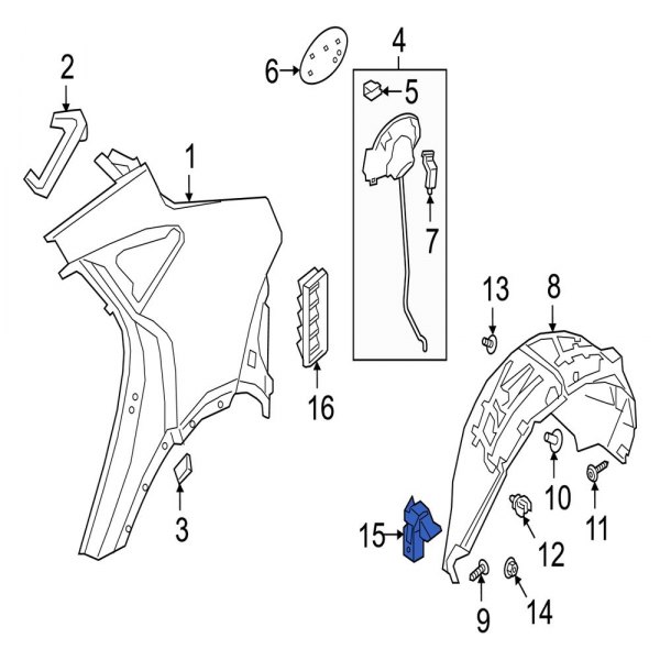 Quarter Panel Splash Shield Insulator