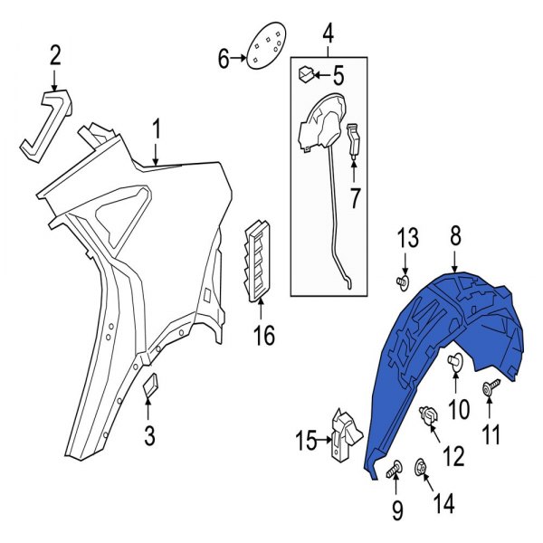 Quarter Panel Splash Shield