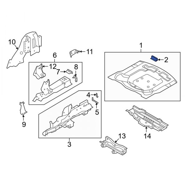 Spare Tire Compartment Bracket