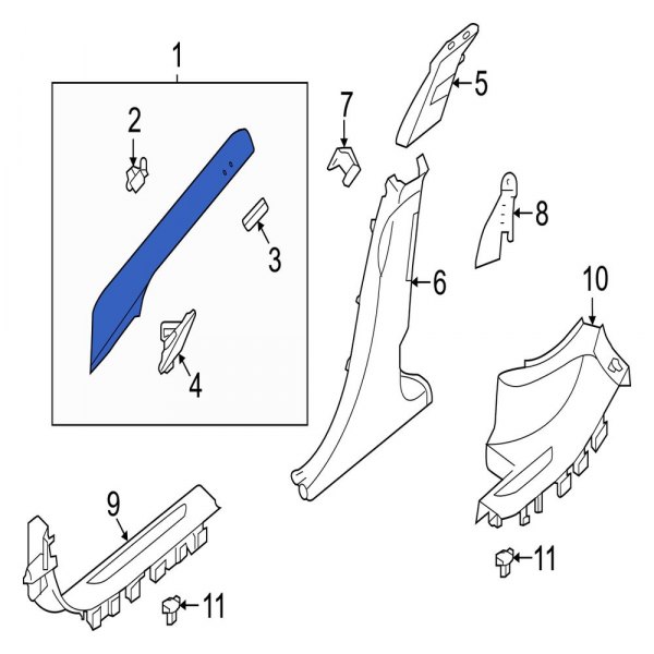 Body A-Pillar Trim Panel