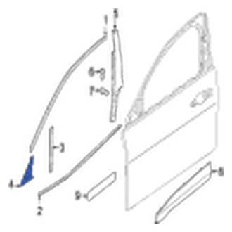 Jaguar OE - Front Left Upper Door Molding