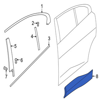 Jaguar OE - Front Left Upper Door Molding