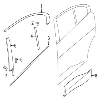 Jaguar OE - Rear Door - Exterior Trim