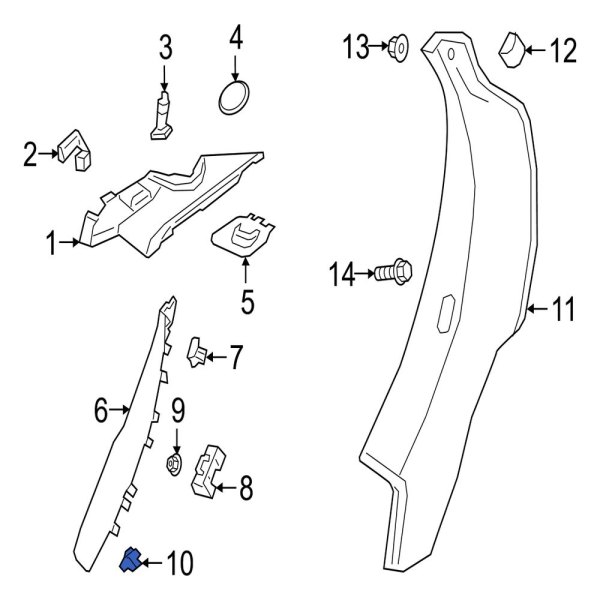 Body C-Pillar Trim Panel Clip