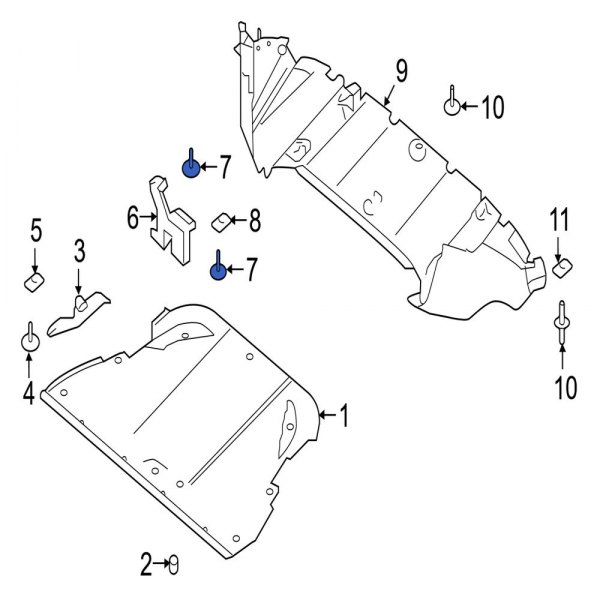 Floor Pan Splash Shield Bolt