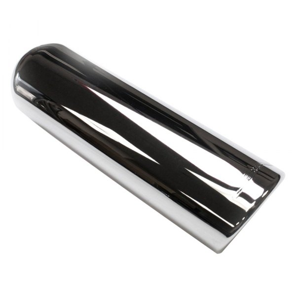 JBA® - 304 SS Round Rolled Edge Angle Cut Chrome Plated Exhaust Tip
