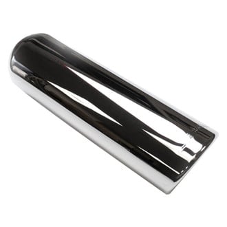 JBA® - 304 SS Round Rolled Edge Angle Cut Weld-On Chrome Plated Exhaust Tip (2.5" Inlet, 3.5" Outlet, 11" Length)
