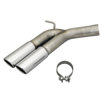 JBA® - 304 SS Round Rolled Edge Angle Cut Clamp-On Dual Chrome Polished Exhaust Tip Upgrade Kit