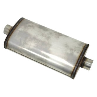 JBA® - 304SS Oval Chambered Style Gray Exhaust Muffler (3" Center ID, 3" Center OD, 22" Length)