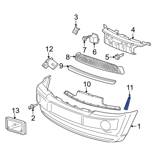 Jeep OE 5030267AC Front Left Bumper Extension
