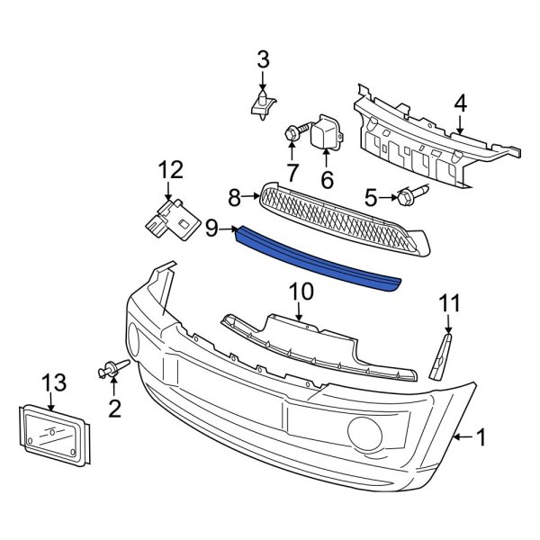 Jeep OE 5030069AC Front Bumper Cover Spacer Panel