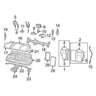Jeep OE - Seats & Tracks - Rear Seat Components (With Leather)