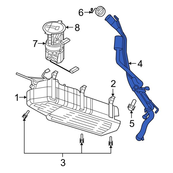 Jeep OE 52090321AH Fuel Filler Neck