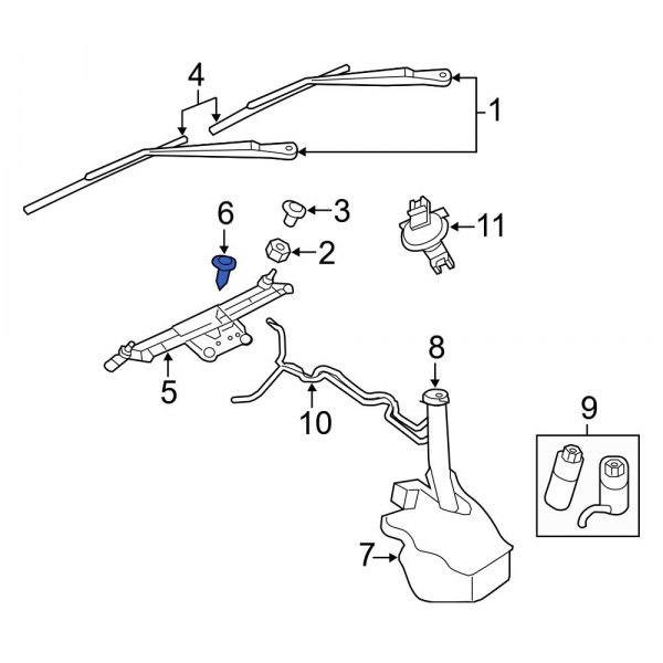 Jeep OE 6506733AA Windshield Wiper Linkage Bolt