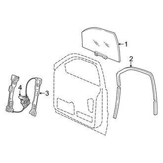 Jeep OE - Front Door - Glass & Hardware
