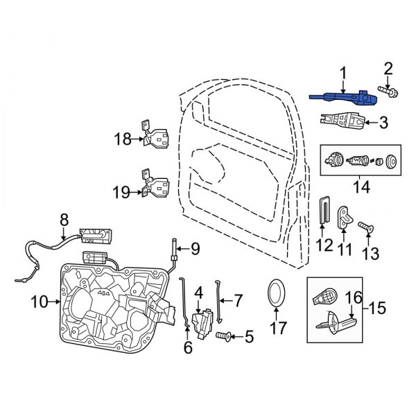 Jeep OE 1QA18ARHAK Front Right Outer Exterior Door Handle