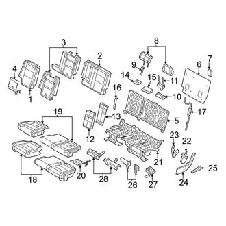 Jeep OE - Seats & Tracks - Rear Seat Components (Leather Trim)