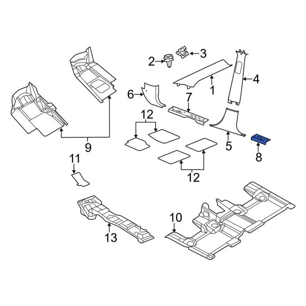 Jeep OE 1NC81HL1AB Front Left Door Sill Plate