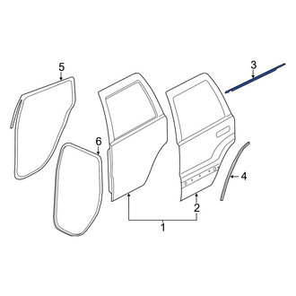 Jeep OE - Rear Left Outer Door Window Belt Weatherstrip