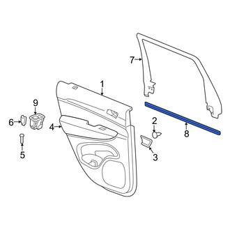 Jeep OE - Rear Left Inner Door Window Belt Weatherstrip