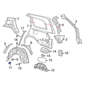 Jeep OE - Quarter Panel Splash Shield Screw