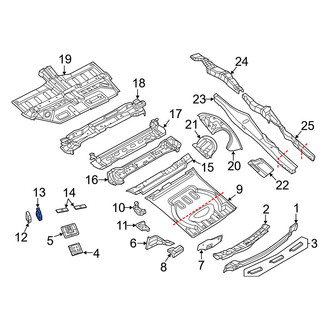 Jeep OE - Left Inner Floor Side Rail Bracket