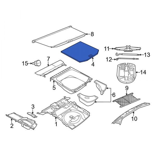 Jeep OE 5XJ95HL1AD Rear Spare Tire Compartment Cover