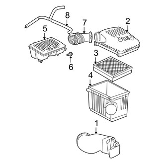 Jeep OE - Engine - Air Inlet (With High Output Engine), (4.7L J Engine VIN Character)