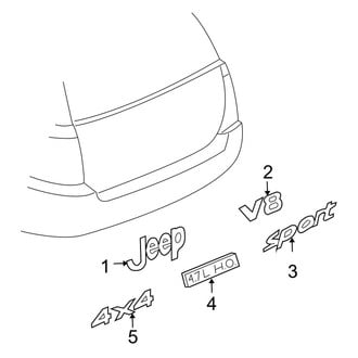 Jeep OE - Lift Gate - Exterior Trim (4WD / AWD)
