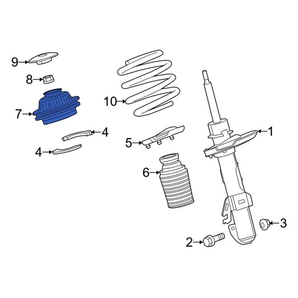 Jeep OE 68194317AC Front Left Suspension Strut Mount