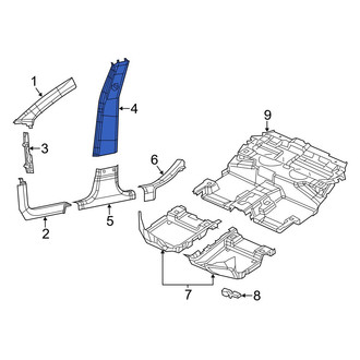 Jeep OE - Right Upper Door Pillar Post Trim Set