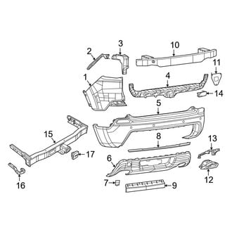 Jeep OE - Rear Bumper - Bumper & Components (W/O Tow Hook), (Altitude / High Altitude / Latitude / Latitude Plus / Limited / Overland / Upland)
