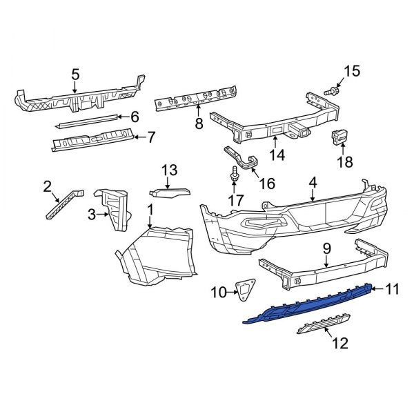 Jeep OE 5QZ58XS9AA Rear Valance Panel